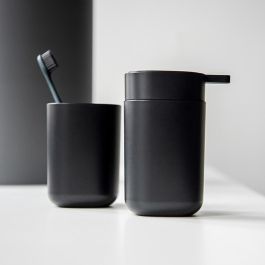 Wenko Dosificador de jabón Davos Negro Mate 24832100 - Plástico Polipropileno Alta Calidad