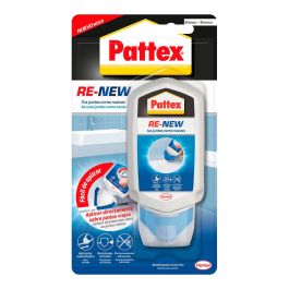 Pattex Re-new Silicona a base de agua 80 ml, resistente al moho, color blanco mate, para sanitarios
