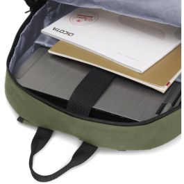 Dicota BASE XX B2 Mochila para Portátil 15.6" con Compartimento Acolchado, Bolsillos Laterales y Frontal, 20L, Verde Oliva