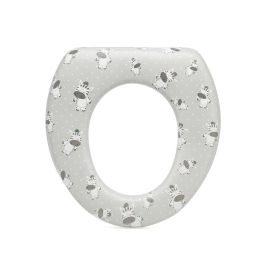 KioKids Reductor WC Acolchado y Cómodo para Niños +12 Meses | Asiento Adaptador Inodoro Estándar Diseño Cebras Gris