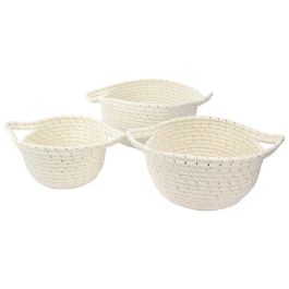 Totally Addict Juego de 3 Cestas Blancas Algodón y Fibra Dorada Colección Make A Wish Precio: 10.78999955. SKU: B17MTE8NBH