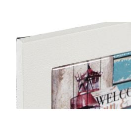 DKD Home Decor Perchero Mediterráneo con Faro, 4 Unidades. De MDF y Metal. Multicolor. Dimensiones: 40 cm Ancho x 7 cm Fondo x 26 cm Alto.