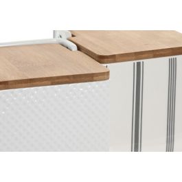 DKD Home Decor Salero Blanco Gres y Bambú 11 x 11 x 11 cm (3 Unidades)