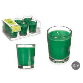 Set 6 Velas Vaso Vidrio Bambu Acorde 16X6CM (12 Unidades)