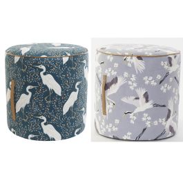 DKD Home Decor Reposapiés Oriental Hecho a Mano Verde Azul 35x35x35 cm de Poliéster y Madera Reciclable Pack 2 Unidades Precio: 42.80496. SKU: S3038152