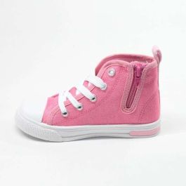 Cerdá T026 Zapatilla de Loneta Alta Minnie con Luces y Suela PVC - Color Pink, Talla 26