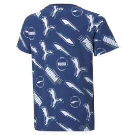 Camiseta de Manga Corta Infantil Puma Azul oscuro 13-15 Años