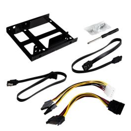 Unykach Adaptador Kit para Bahía 3.5" a 2x 2.5" SSD/HDD. Soporte Metálico para Discos Duros con Refrigeración Pasiva