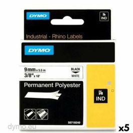 Cinta Laminada para Rotuladoras Rhino Dymo ID1-9 9 x 5,5 mm Negro Poliéster Blanco (5 Unidades) Precio: 100.79000041. SKU: S8424203