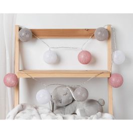 KioKids Guirnalda LED Rosa 1,5M con 9 Bolas de Colores a Pilas para Habitación Infantil