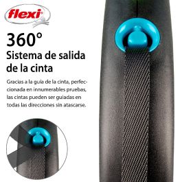 Flexi Black Design Correa Cinta 5M Talla M Azul con Carcasa Negra