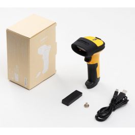 Inateck P6-AI Lector de Códigos de Barras Portátil Láser 1D Inalámbrico y Cableado USB Bluetooth Amarillo