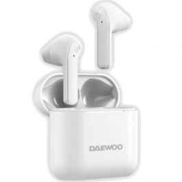 Daewoo DW2021 Auriculares TWS Bluetooth Inalámbricos con Estuche de Carga, Autonomía 5h, USB-C, Base 650mAh, Blancos