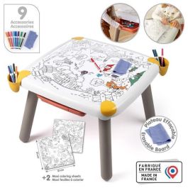 Smoby - Mesa infantil creativa - Fieltro borrable para la mesa + 2 láminas grandes para colorear - 3 espacios de almacenamiento - A partir de 3 años Precio: 117.1159006776. SKU: B1CQW7N65X