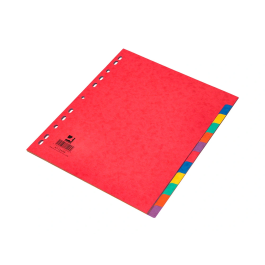 Q-connect Separadores Cartulina Brillo Juego de 12 DIN A4+ Colores Vivos Opacos