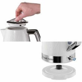 Russell Hobbs 28080-70 Hervidor de Agua Eléctrico Estructura 1.7L, Ebullición Rápida, Ahorro Energía, Base 360°, 2400W - Blanco