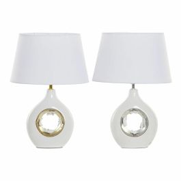 Lámpara de mesa DKD Home Decor Blanco Plata Poliéster Porcelana 220 V Dorado 50 W (2 pcs) (31 x 21 x 45 cm) Precio: 42.58999987. SKU: B1HNANY6AX