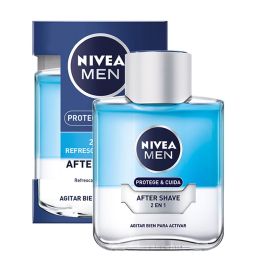 Nivea MEN Protege & Cuida After Shave 2 en 1 para Hombre - Loción Bálsamo Hidratante Refrescante con Pro-vitamina B5 100 ml