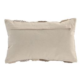 DKD Home Decor Cojín Decorativo Estilo Boho de Algodón Beige 30x50 cm, Hecho a Mano, Pack de 2 Unidades, con Cremallera, Gramaje 350 grs