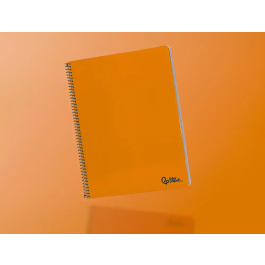 Liderpapel Cuaderno Espiral DIN A4 Smart Tapa Blanda 80 Hojas 75gr Pauta 3.5mm con Margen Color Naranja