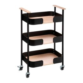 5Five Carrito Camarera Multiusos 3 Pisos de Acero y MDF, Negro - 75 x 45.5 x 28.5 cm Precio: 76.59000041. SKU: S7909764