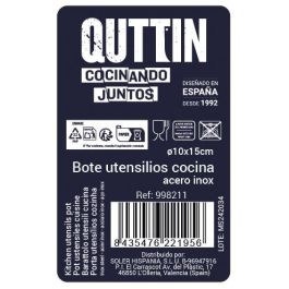 Bote de utensilios de acero inoxidable Quttin 10x15 cm (12 Unidades) Bote de utensilios de acero inoxidable Quttin 10x15 cm (12 Unidades)