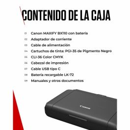 Canon Impresora Portátil MAXIFY BX110 WiFi Batería Negra