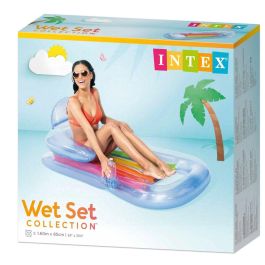 Sillón Hinchable para Piscina Intex Arcoíris 160 x 53 x 85 cm (6 Unidades)