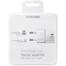 Samsung EP-TA20 Cargador Rápido 15W con Cable USB Tipo-C 1.5m Blanco para Móviles y Tablets