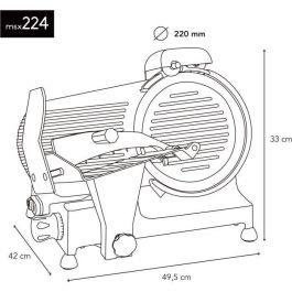Hkoenig Cortadora de Fiambres MSX224 - Hoja de 22 cm - Roja