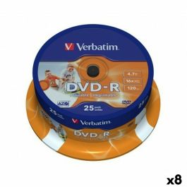 DVD-R Verbatim 4,7 GB 16x (8 Unidades) DVD-R Verbatim 4,7 GB 16x (8 Unidades) Precio: 144.59000028. SKU: B1KPG492AC