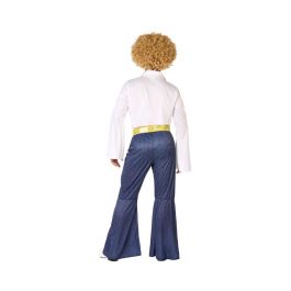Disfraz de Fiesta Disco Años 70 Hombre Adulto XL - Camisa Blanca con Detalles Dorados, Pantalón Efecto Vaquero Campana y Cinturón Dorado Disfraz de Fiesta Disco Años 70 Hombre Adulto XL - Camisa Blanca con Detalles Dorados, Pantalón Efecto Vaquero Campana y Cinturón Dorado
