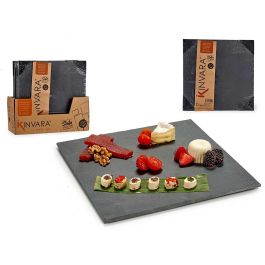 Kinvara Pizarra Cuadrada Negra para Servir Aperitivos 30x30 cm (12 Unidades)