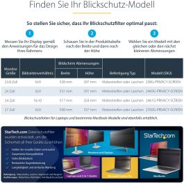 StarTech Filtro de Privacidad Dorado para Monitor 24 Pulgadas 16:9 Reversible Brillante Reduce Luz Azul