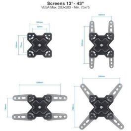 Soporte de Pared Extensible/ Giratorio/ Inclinable TooQ LP1344TN-B para TV de 13-43"/ hasta 20kg Soporte de Pared Extensible/ Giratorio/ Inclinable TooQ LP1344TN-B para TV de 13-43"/ hasta 20kg