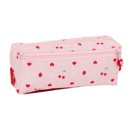 Safta Estuche Portatodo Triple Glowlab Frutitas con Goma Elástica Pequeño 85x220x60 mm