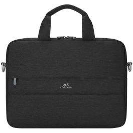 Rivacase 7522 Maletín para portátil Prater 14 pulgadas negro, de poliéster, con tirante para hombro y compartimento para tablet