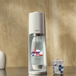 SODASTREAM Terra - Máquina de agua con gas blanca + 1 botella Fuse edición francesa de 1L + 1 recambio de gas Clip-on de 60L