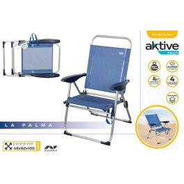 Silla de playa plegable aluminio 4 posiciones 65x60x38/96 cm Silla de playa plegable aluminio 4 posiciones 65x60x38/96 cm