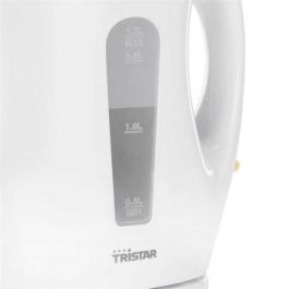 Tristar WK-3380 Hervidor de Agua Eléctrico 2200W, 1.7L, Blanco, Plástico Libre BPA, Apagado Automático, Anti-Ebullición Seco