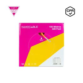 Nanocable Bobina Cable Red CAT7 LSZH SFTP PIMF AWG23 100M, Naranja, Compatible con 10GBase-T, PoE, PoE+, Cumple Normativas CPR