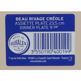 Plato Llano 23.5 cm Creole Beau Rivage - Duralex (48 Unidades) Plato Llano 23.5 cm Creole Beau Rivage - Duralex (48 Unidades)