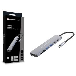 Conceptronic DONN28G Docking Station Gris USB Tipo C HDMI USB-A 5 Gbps SD/MicroSD PD 100W 4K 60Hz