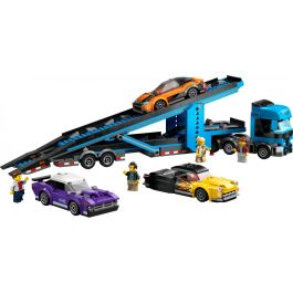 LEGO 60408 City Transporte de Coches Deportivos, 4 Vehículos para Niños