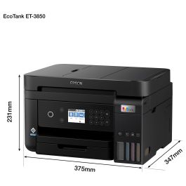 Epson ET-3850 Impresora Multifunción EcoTank 3 en 1, A4, Wi-Fi, ADF, Duplex, Inyección de Tinta, Color, 4800 x 1200 DPI