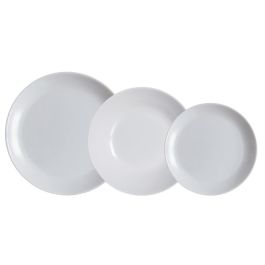Luminarc Vajilla Opal Diwali Granit Vidrio Templado Extra Resistente 18 Piezas 6 Personas Gris Apto Lavavajillas Microondas