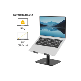 Fellowes Soporte para Portátil Aluminia Negro, Peana Ergonómica Ajustable, 280x245x65 mm