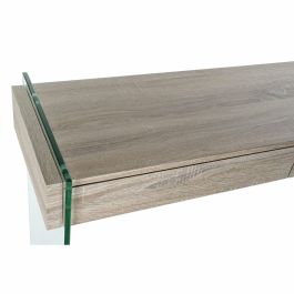 Mesa auxiliar DKD Home Decor Transparente Natural Madera Cristal Madera MDF 120 x 40 x 76 cm Mesa auxiliar DKD Home Decor Transparente Natural Madera Cristal Madera MDF 120 x 40 x 76 cm