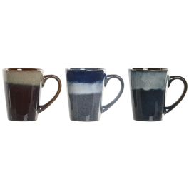 DKD Home Decor Taza Mug Moderno Gres Esmaltado 330ml Azul/Azul Marino 8.5x10.6x12cm Apto Microondas Lavavajillas (12 Unidades) Precio: 34.50000037. SKU: B1G6FFZDDC