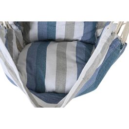 DKD Home Decor Silla Colgante para Terraza y Jardín, Rayas Azul y Blanco, Algodón Poliéster, Capacidad 100kg, 100x60x135 cm